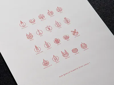 Les Planeteurs Travel Agency agency cities city country icon identity landmark paris picto tour eiffel travel