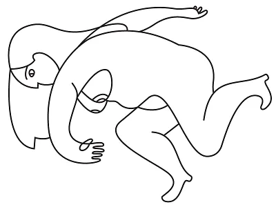 Woman abstract dancing design illustration illustrator line person single stroke space woman