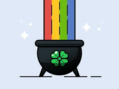 pot o' gold gold irish pot rainbow st. patricks day stars
