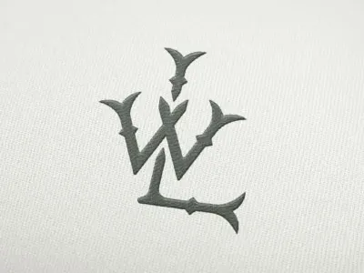 WL Monogram bifurcated colonial hand lettering monogram serif