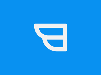 A Big Wing art b blue branding deco fly identity logo minimal wing