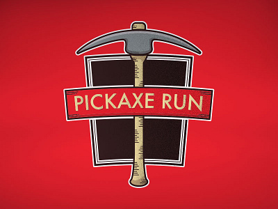 Pickaxe Run 5k 5k badge illustration pickaxe run vector