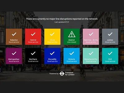 TfL Dashboard Concept | tvOS