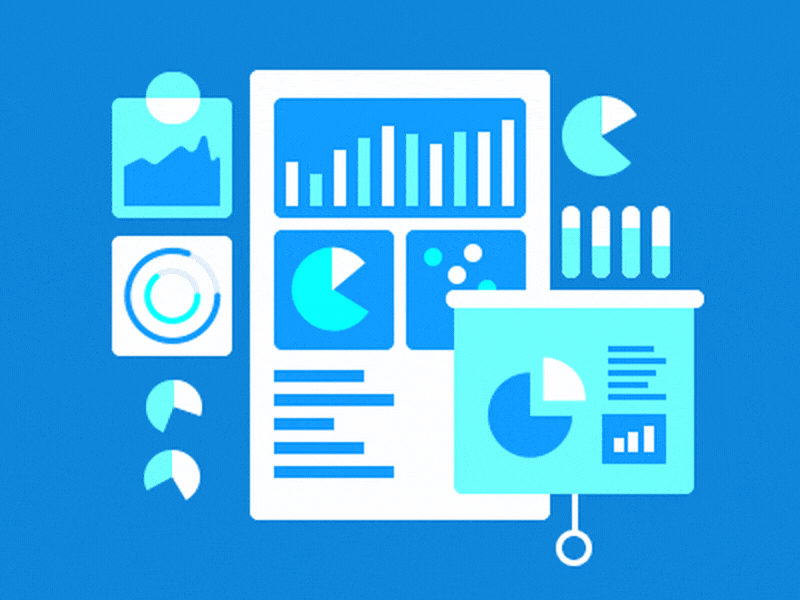 Data Data Data after effects animation bar chart gif graph illustration illustrator loop pie