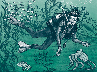 Sylvia Earle Scuba Diving childrens figurative illustration kidlit ocean science