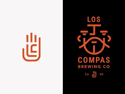 Compas Brew iconography identity mark typography