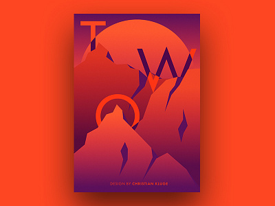 TWO colors orange poster purple two