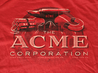 ACME Corporation T-Shirts acme anvil apparel bomb cartoon dynamite magnet print red shirt