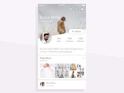 Daily UI #006 - User Profile dailyui profile social