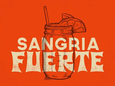 Sangria illustration mason jar sangria