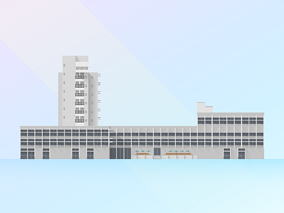 Wurster Hall architecture berkeley campus debut flat design illustration illustrator uc berkeley wurster