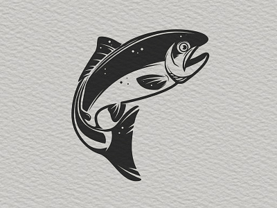 Trout logo template fish fishing jumping fish logo salmon seafood trade mark trout vector