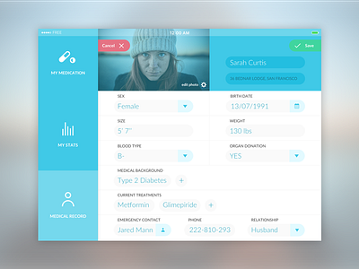 Daily UI challenge #007 – Settings app challenge dailyui health medical settings ui ux