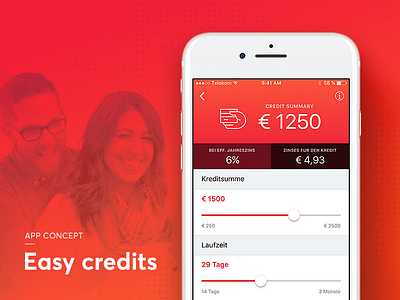 Easy credits - App concept app credits ios iphone mobile money netguru people sketch ui ux