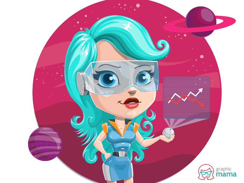 A girl from the future gif by GraphicMama on Dribbble