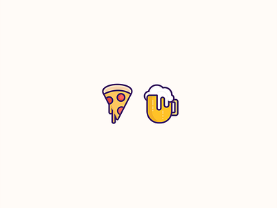 Pizza and Beer are the perfect pair beer food graphic design icon illustration logo pizza symbol vector visual design