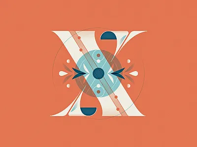 36 Days of Type - X 36daysoftype capital dropcap illustration letter lettering pattern type typography vector x
