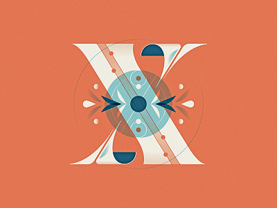 36 Days of Type - X 36daysoftype capital dropcap illustration letter lettering pattern type typography vector x