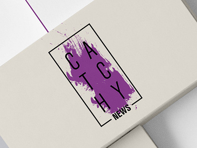 Catchy News Logo frame logo news purple typo