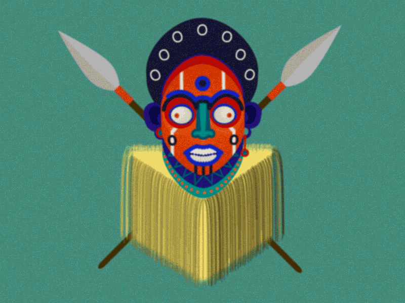 Afrikan Mask 2d animation illustration motion design