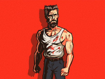 Logan art brush character design illustration lighting logan old man photoshop red shadow wolverine xmen