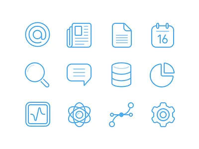 Icons #4 calendar charts dashboard database email icon icons news outline react settings sketch