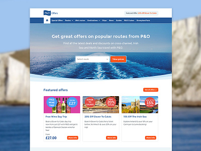 P&O Offers design feature ferry header offer po website