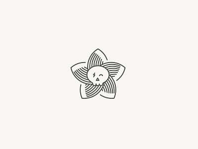 Skull Flower brand flower illustration line logo mark skull vector