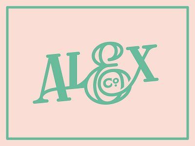 Alex & Co ampersand branding design logo mint pale pink slab serif typography