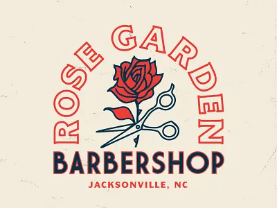 Rose Garden Barbershop barbershop branding identity logo rose type