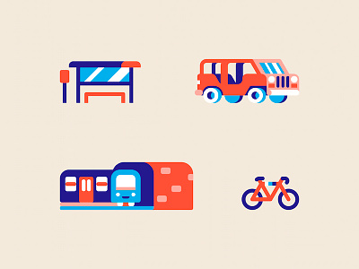 Map Elements design geometric illustration minimal transport vector