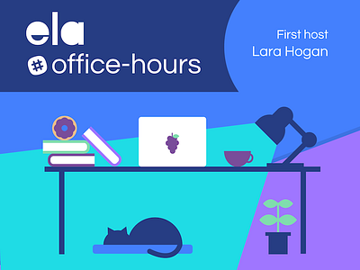 Ela #office-hours Channel cat community conference donut lamp office slack women in tech