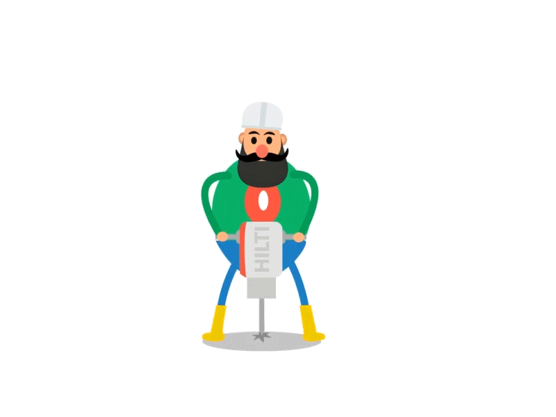 Hilti ae character design flat gif illustration motion vector