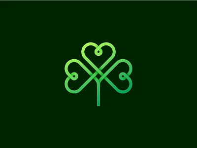 St. Patrick's Day clover emerald flower green heart ireland irish logo loop plant shamrock symbol