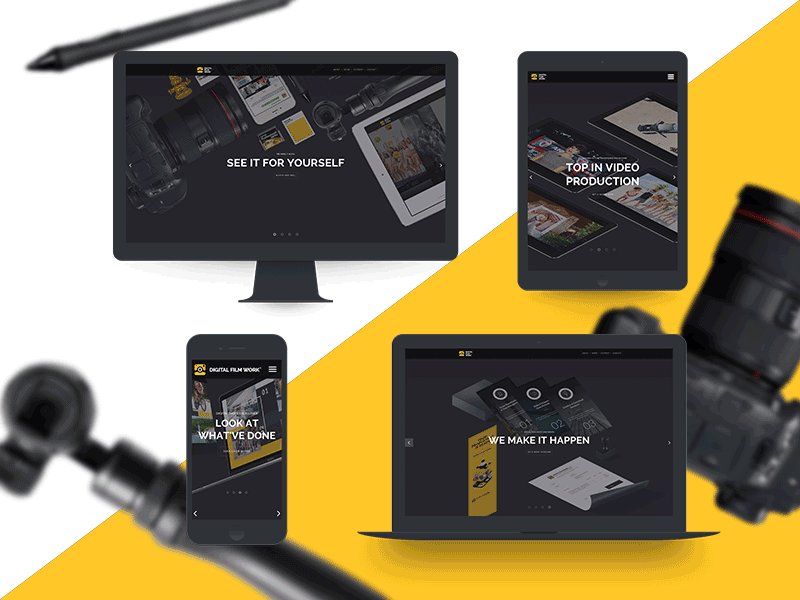 Digital Film Work Gif black design gif photo studio ui ux video web yellow