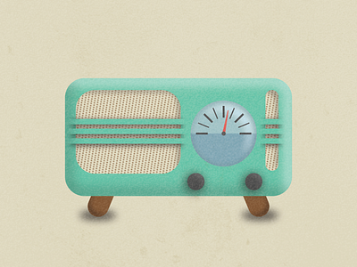 Retro Radio green illustration music radio retro round vector vintage