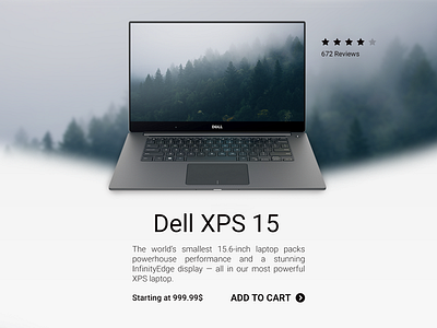 E-Commerce Shop - DailyUI 012 100dayschallenge cart dailyui dell ecommerce forest item laptop shop ui webdesign xps