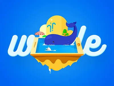 The Cute Whale illustration ui whale