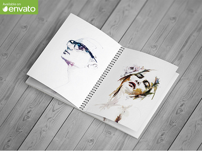 Sketchbook / Notebook Mock-Up 2 book brochure cover mock mockup note notebook page paper sketch sketchbook spiral