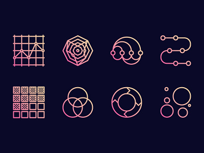 Data Visualization icon set app chart data graph icon info infographic information line visualize web