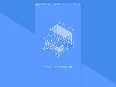 Error page.... blue bus daily design error fix illustration isometric page shoot ui ux