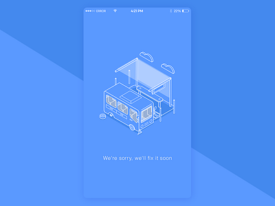 Error page.... blue bus daily design error fix illustration isometric page shoot ui ux