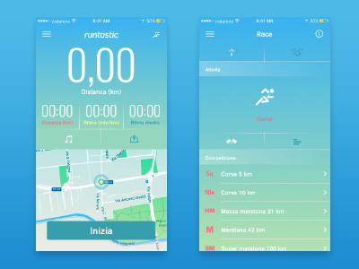 Runtastic Race challenge cool new concept running runtastic sketch ui ux