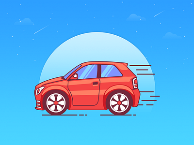 Chevrolet cool america auto car icon illustration sunrise sunset suv tire vector wheel