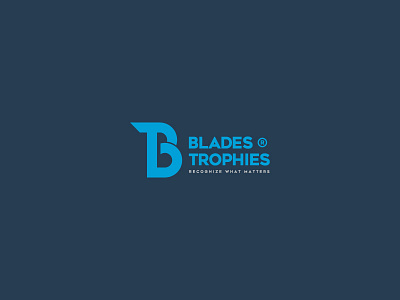 Blades Trophies Logo Design abstract apparel bodybuilding branding clothing fashion fitness identity minimal modern sports