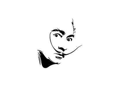 Dali face negative space salvador dali vector