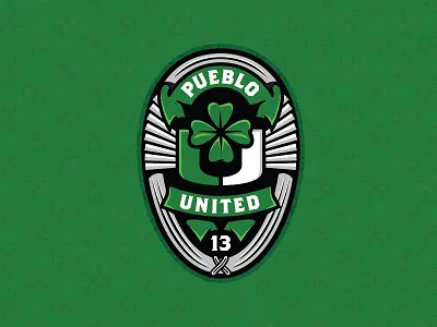 Pueblo United Clover Version badge brand clover cops lapd logo peewee football sports logo station 13