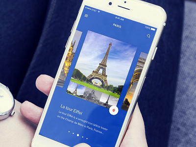 Visit Paris app clean interface ios iphone minimal mobile travel ui user experience user interface ux