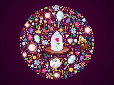 Beauty And The Beast beauty and the beast disney illustrator vector