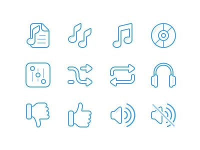Icons 5 icon icons ios itunes likes mobile music player shuffle sound tunes volume